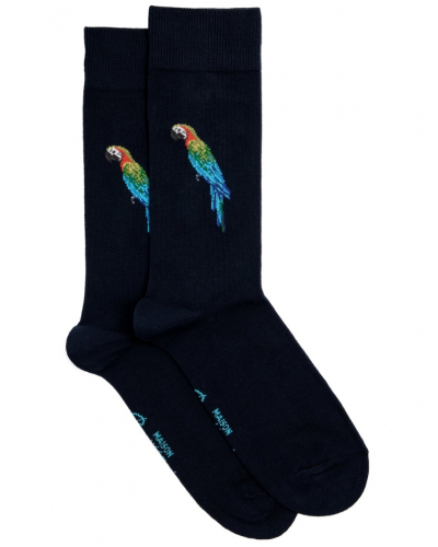 Calcetines de algodón para hombre Maison Broussaud Le perroquet (Marine)