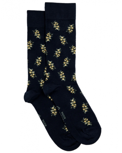 Chaussettes homme en coton Maison Broussaud Les Olives (Marine)