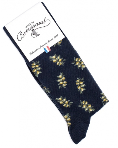 Calcetines de algodón para hombre Maison Broussaud Les Olives (Marine)