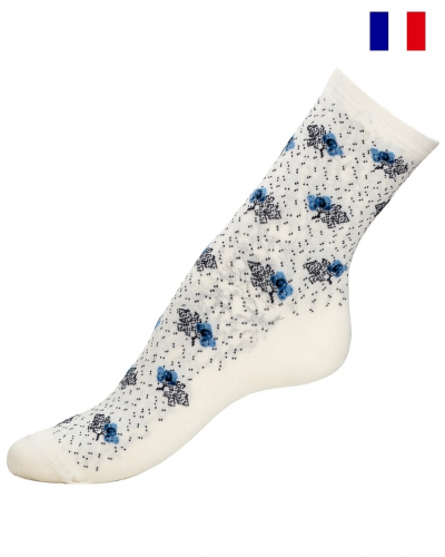Women's cotton socks Maison Broussaud Les Myrtilles (Ecru)