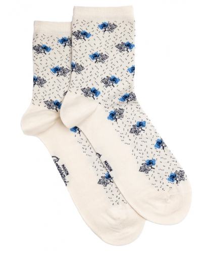 Women's cotton socks Maison Broussaud Les Myrtilles (Ecru)