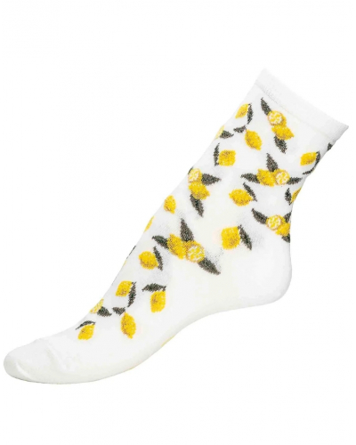Women's cotton socks Maison Broussaud Les Citrons (Blanc)