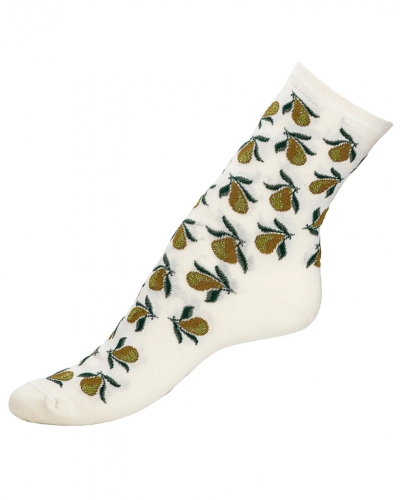 Women's cotton socks Maison Broussaud Les Poires (Ecru)