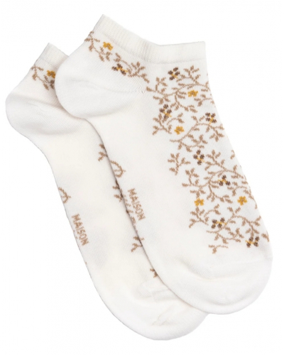Women's cotton socks Maison Broussaud Les invisibles Baies (Ecru)