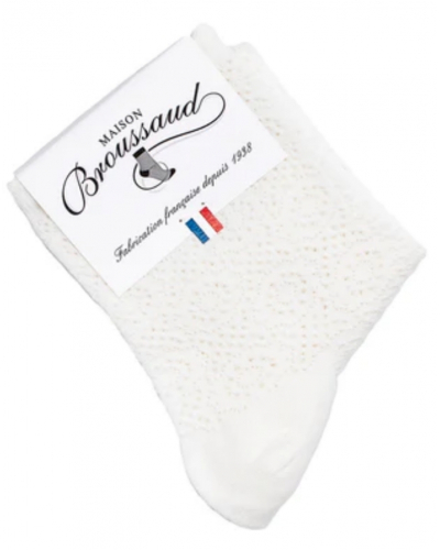 Calcetines de algodón para mujer Maison Broussaud La Dentelle (Ecru)