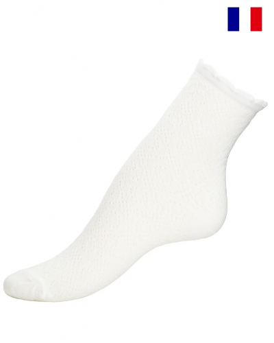 Women's cotton socks Maison Broussaud La Dentelle (Ecru)