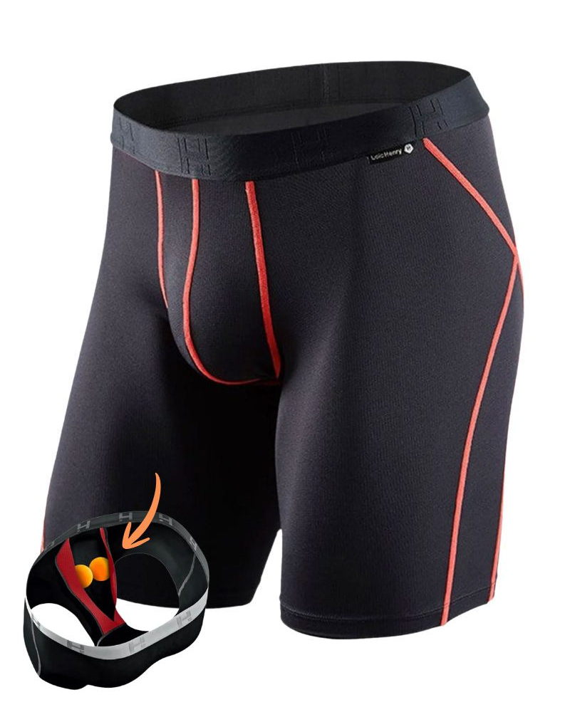 Sport boxers knee length Loïc Henry (Noir/Orange)
