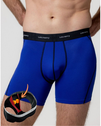 Sport boxer shorts Loïc Henry (Noir/Bleu Electrique)