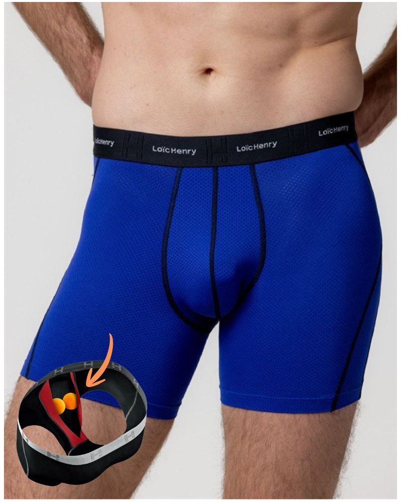Sport boxer shorts Loïc Henry (Noir/Bleu Electrique)
