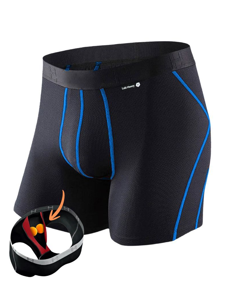 Sport boxer shorts Loïc Henry (Noir/Bleu)