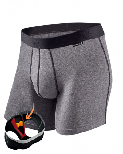 Boxer en coton Loïc Henry (Gris Chiné)