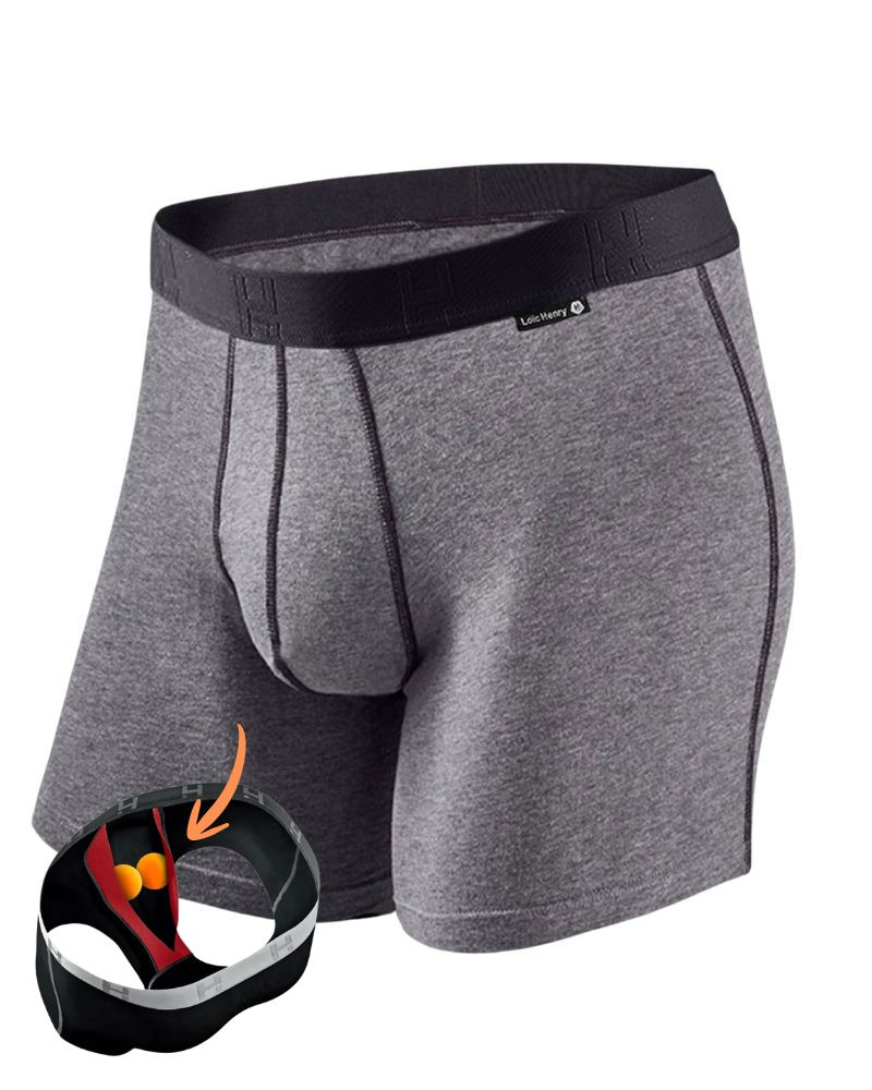 Boxer shorts cotton Loïc Henry (Gris Chiné)