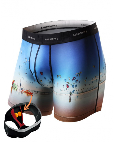 Boxer microfibre Loïc Henry Skyline (Imprimé Multicolore)