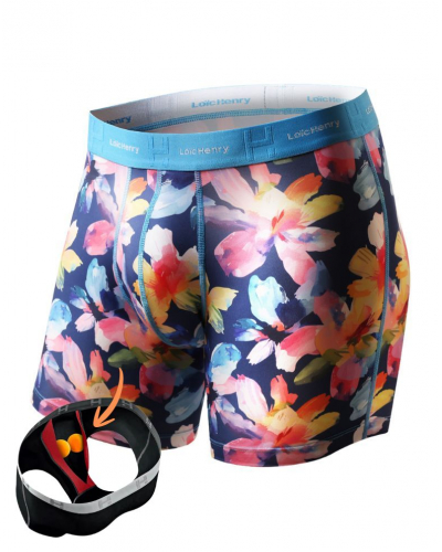 Boxer shorts microfibre Loïc Henry Fleuri (Imprimé Multicolore)