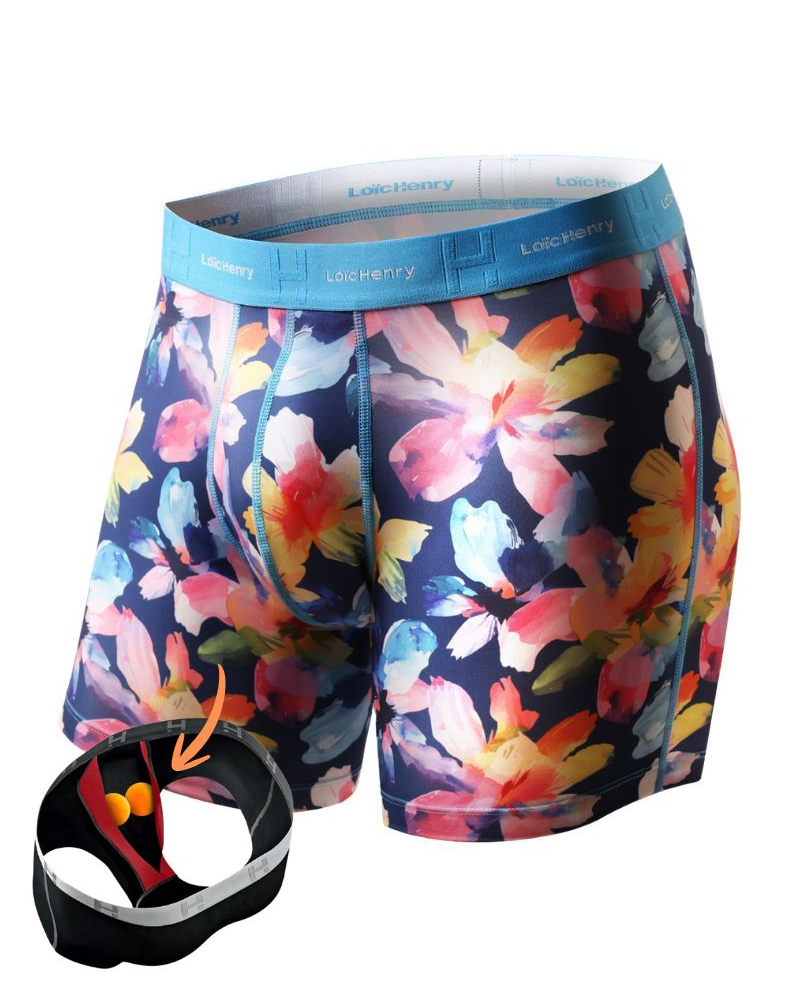 Boxer microfibre Loïc Henry Fleuri (Imprimé Multicolore)