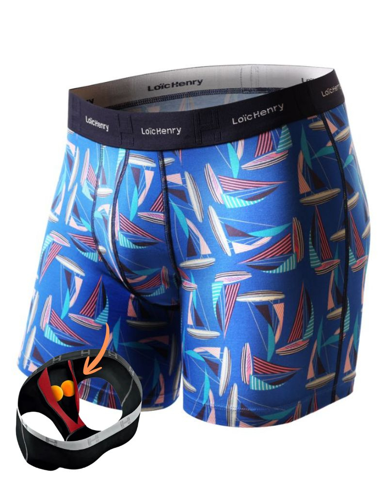 Cotton boxer shorts Loïc Henry Sailing (Imprimé Multicolore)