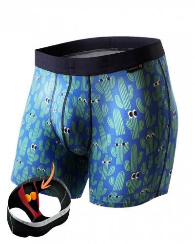 Boxer shorts modal and cotton Loïc Henry Funny Cactus (Imprimé Multicolore)