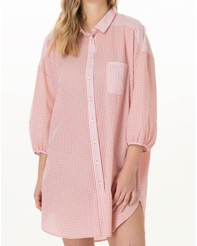 100% Cotton Nightshirt Le Chat Patio (Corail/Blanc)