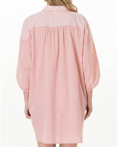 100% Cotton Nightshirt Le Chat Patio (Corail/Blanc)