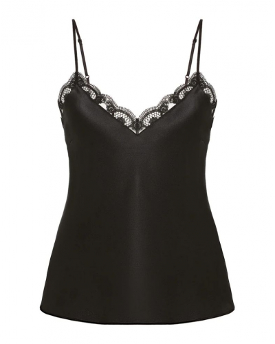 Top en seda bordado Simone Pérèle Love Me (Negro)