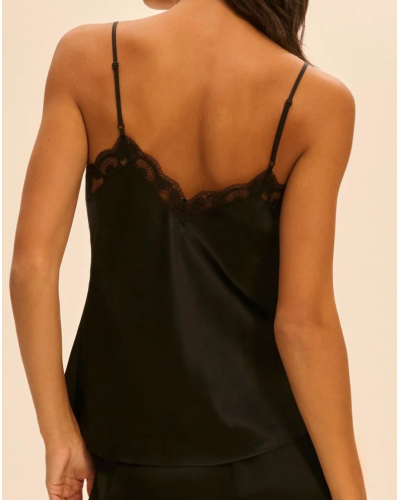 Top en seda bordado Simone Pérèle Love Me (Negro)