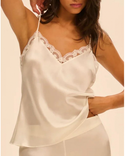 Top en seda bordado Simone Pérèle Love Me (Naturel)