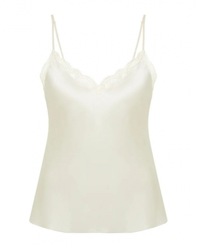 Top en soie broderie Simone Pérèle Love Me (Naturel)