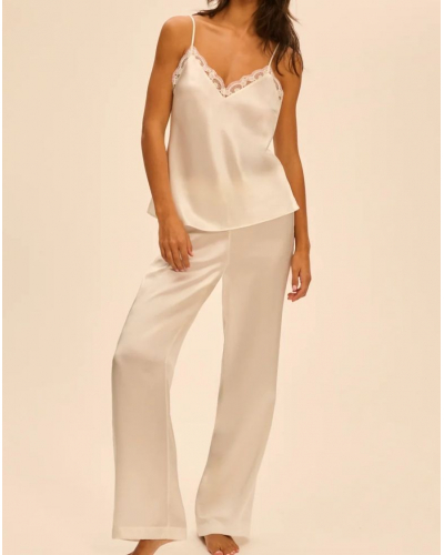 Silk top embroidery Simone Pérèle Love Me (Naturel)