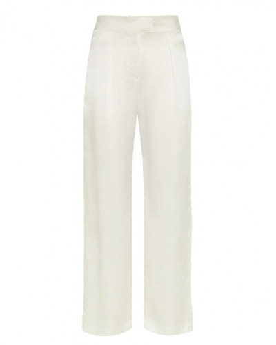 Pantalón de seda bordado Simone Pérèle Love Me (Naturel)