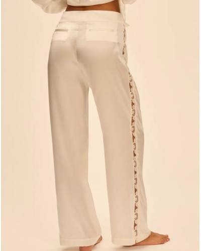 Silk pants embroidery Simone Pérèle Love Me (Naturel)