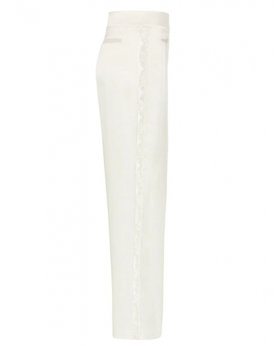 Silk pants embroidery Simone Pérèle Love Me (Naturel)