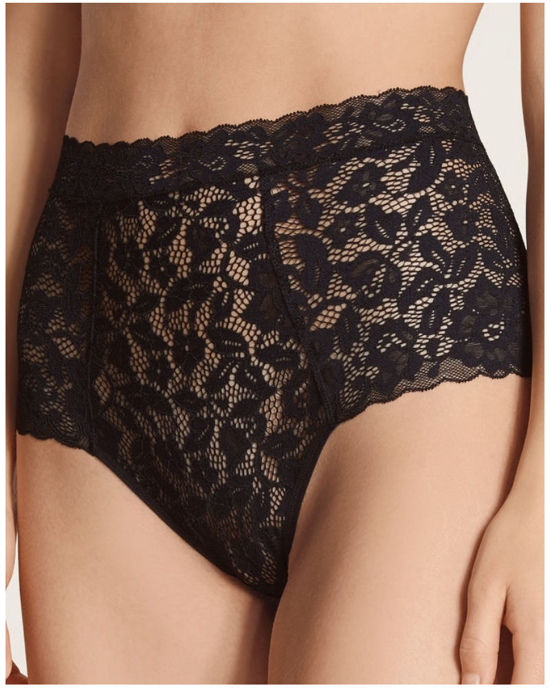 Culotte taille haute Calida Natural Comfort Lace (Noir)