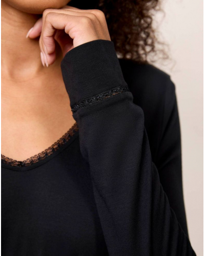 Long-sleeve Top Maison Lejaby Softness (Black)