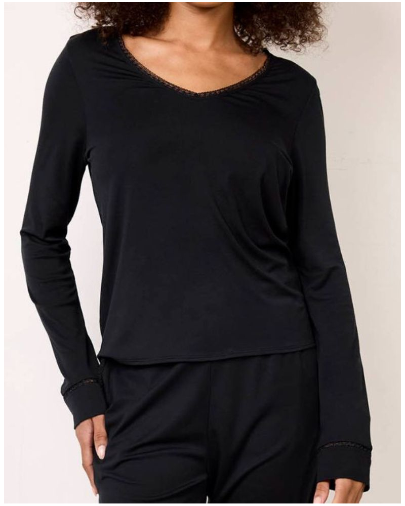 Top de manga larga Maison Lejaby Softness (Negro)
