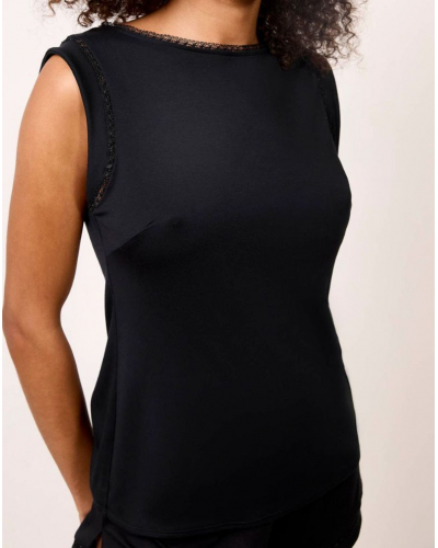 Short-sleeve Top Maison Lejaby Softness (Black)