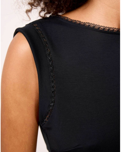Short-sleeve Top Maison Lejaby Softness (Black)