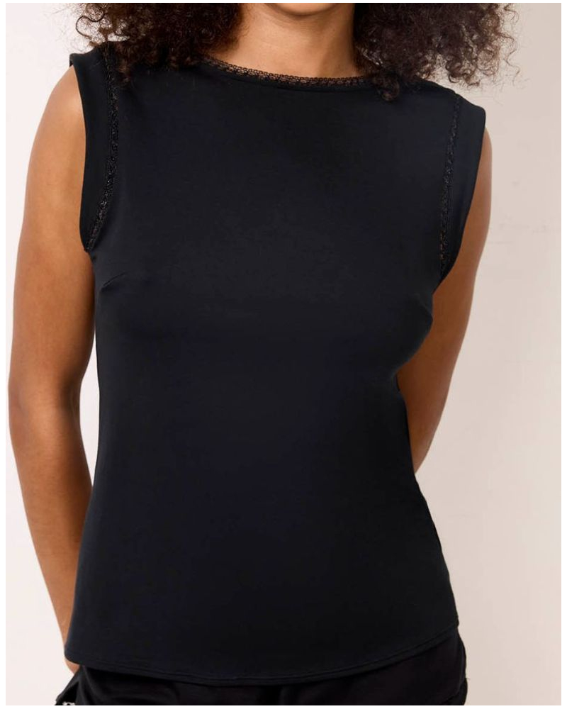 Short-sleeve Top Maison Lejaby Softness (Black)