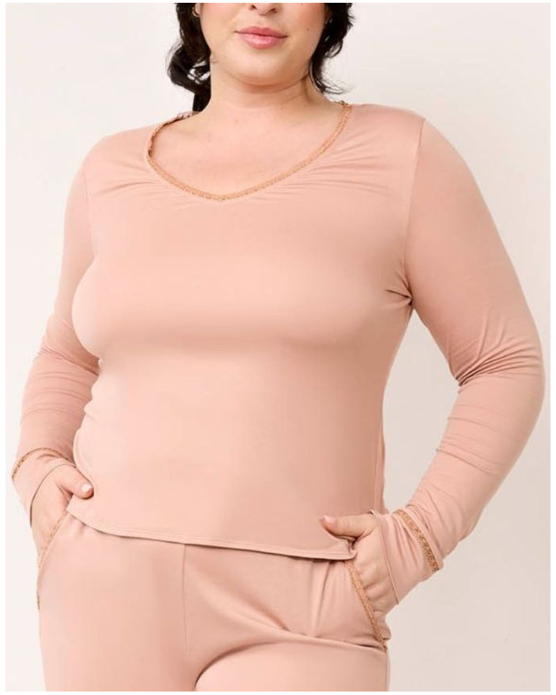 Top mangas largas en Tencel Maison Lejaby Softness (Aurore)