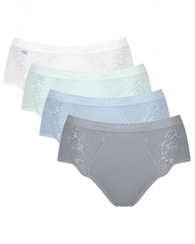 Lot de 4 slips midi Sloggi Chic (Blue Light Combination)