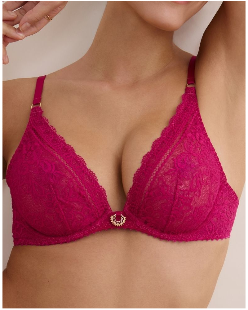 Underwired Triangle Bra Aubade Ivresse Baroque (Pink Muse)