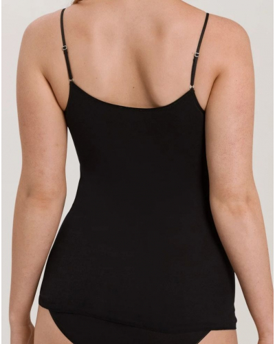 Débardeur femme à fines bretelles 100% coton Hanro Cotton Seamless (Noir)