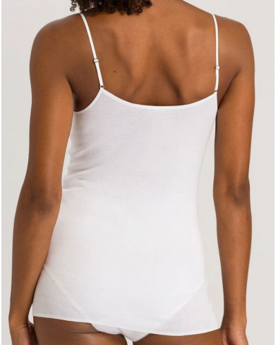 Women's thin-strap tank top 100% cotton Hanro Cotton Seamless (White)
