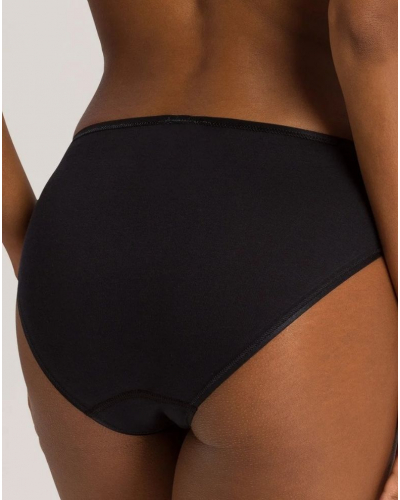 Braga midi para mujer 100% algodón Hanro Cotton Seamless (Negro)