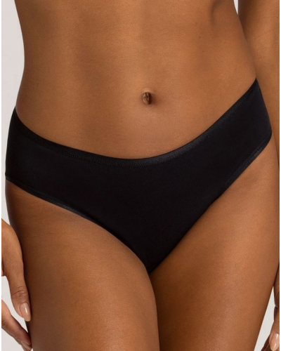 Women's midi brief 100% cotton Hanro Cotton Seamless (Black)