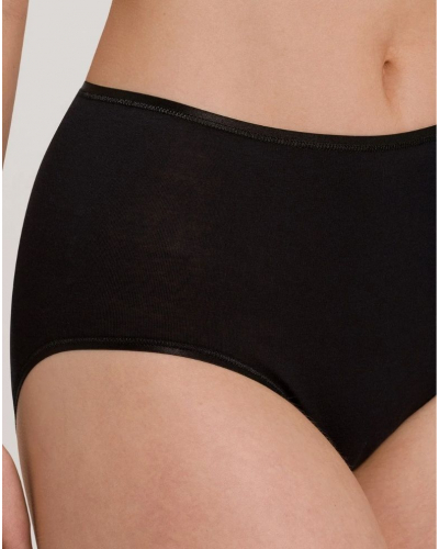 Slip maxi femme 100% coton Hanro Cotton Seamless (Noir)