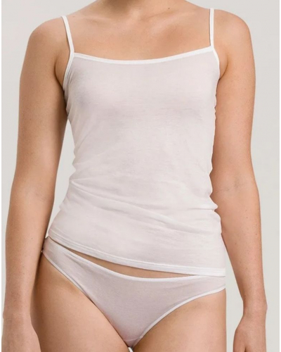 Women's thin-strap tank top 100% cotton Hanro Ultralight (White)