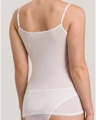 Débardeur femme à fines bretelles 100% coton Hanro Ultralight (Blanc)