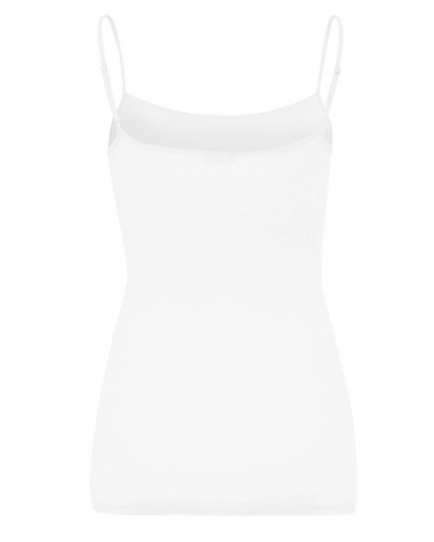 Camiseta de tirantes finos para mujer 100% algodón Hanro Ultralight (Blanco)