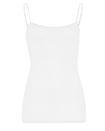 Women's thin-strap tank top 100% cotton Hanro Ultralight (White)