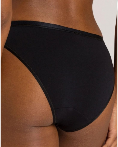 Slip mini femme Hanro Cotton Sensation (Noir)